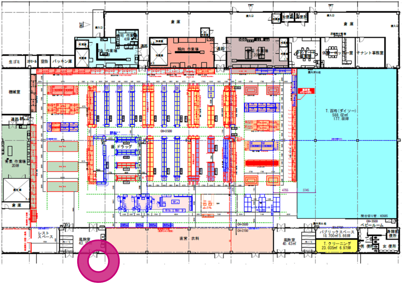 屋外軒先 キッチンカーや販促プロモーションにおすすめな催事イベントスペースの図面・フロアマップ